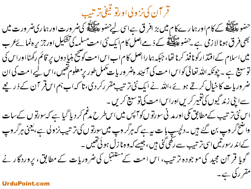 Quran Ki Nazooli Aur Tauqeefi Tarteeb