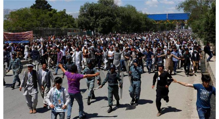 Casualties as blast rips through huge Kabul protest