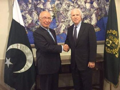 US delegation visit Sirtaj Aziz,
expressed satisfaction over the peaceful situation in FATA