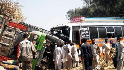 Two passengers killed in bus-truck collision