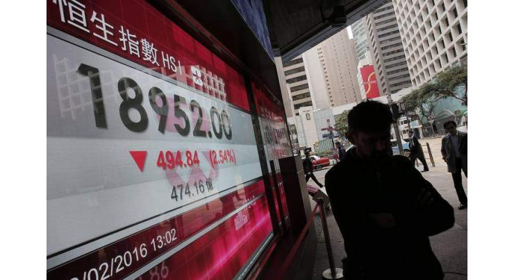 Hong Kong stocks sharply lower at break