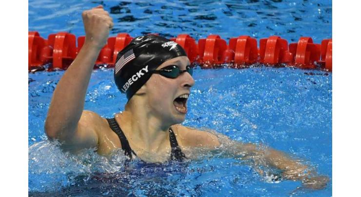 Olympics: Ledecky wins women's 800m freestyle gold in new world record