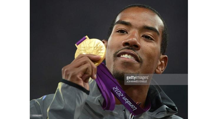 Olympics: Men's athletics triple jump podium