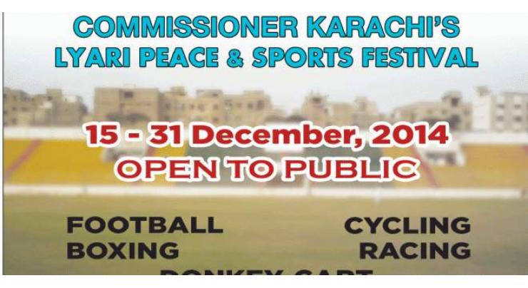 Karachi Peace Sports Festival from Tuesday