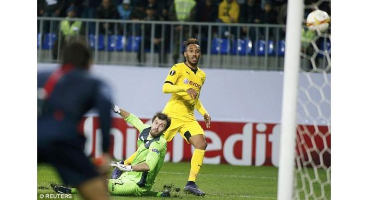 Football: Aubemeyang nets twice as Dortmund win opener