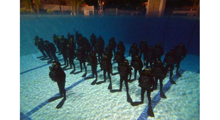 Passing out ceremony of SCUBA diving course 