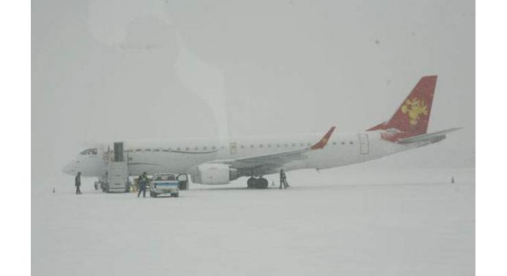 Heavy snow disrupts air traffic in NE China airport 