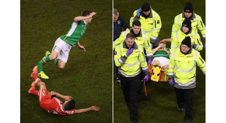 Football: Coleman horror injury mars Ireland-Wales draw 