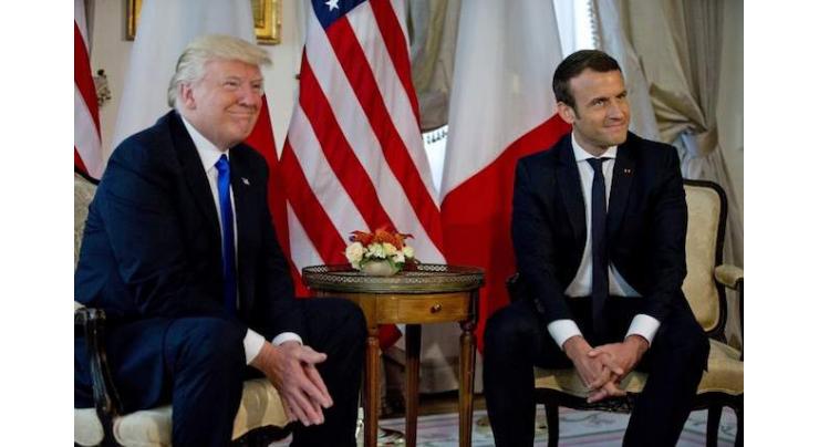 Trump meets Macron, says whole world talking about win 
