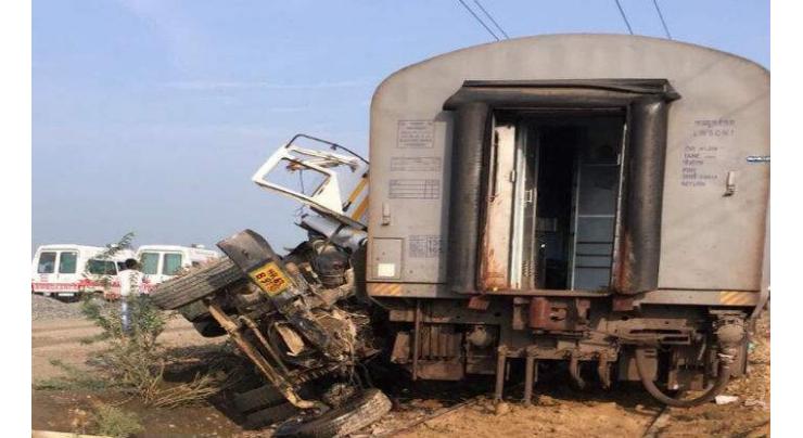 74 injured after 10 coaches of train derail in north India. 