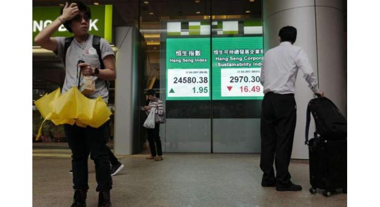 Hong Kong stocks end morning sharply higher 