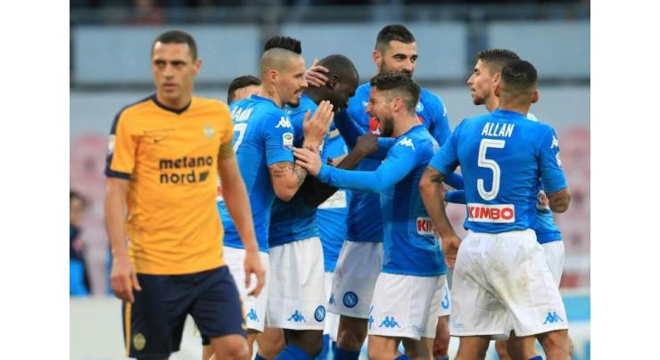 Football: Napoli cement top spot as Lazio's Immobile hits four 