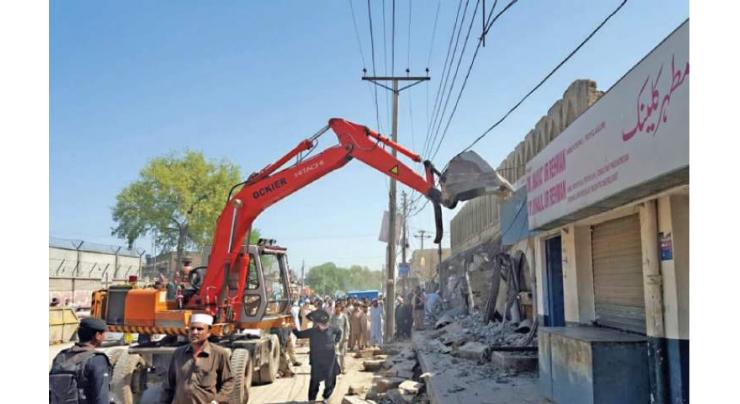Several structures removed in anti-encroachment drive
