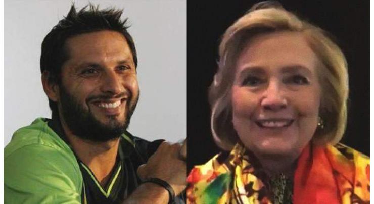Shahid Afridi thanks Hillary Clinton for support, wishes for his welfare organisation