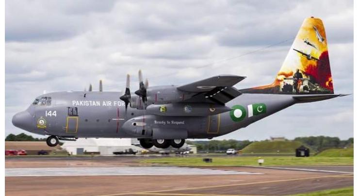 Pakistan Air Force C-130 landed at Royal Air Force Base to participate International Air Tattoo Show
