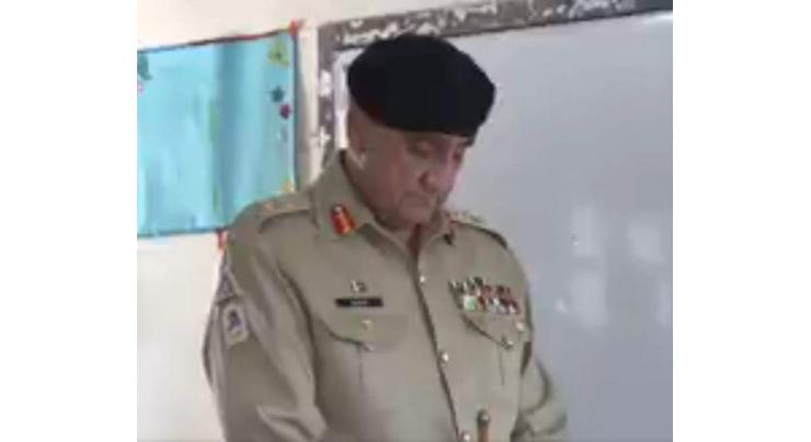 COAS Gen Qamar Javed Bajwa casts vote in Rawalpindi