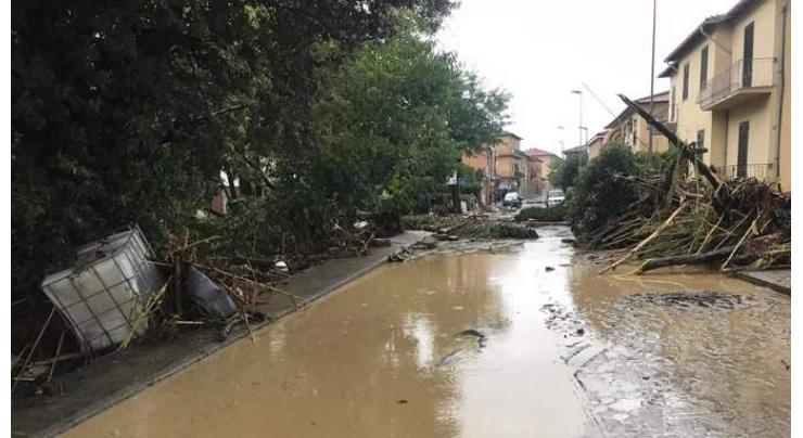 Torrential rain caused flooding at Grosseto
