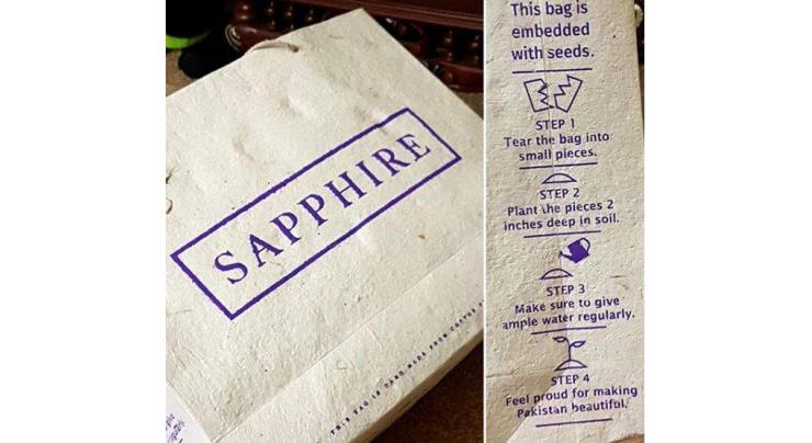 Clothing brand Sapphire introduces biodegradable, seed infused bags