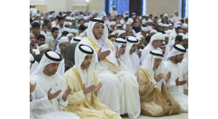 Saeed and Hazza bin Tahnoun perform Eid al-Adha prayers, receive well-wishers in Al Ain