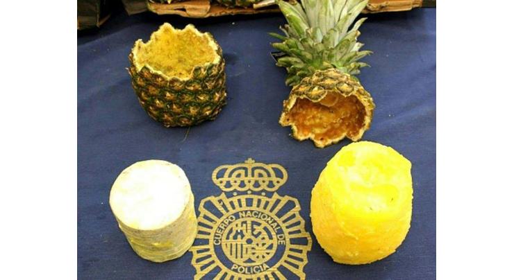 Spanish police seize cocaine-stuffed pineapples
