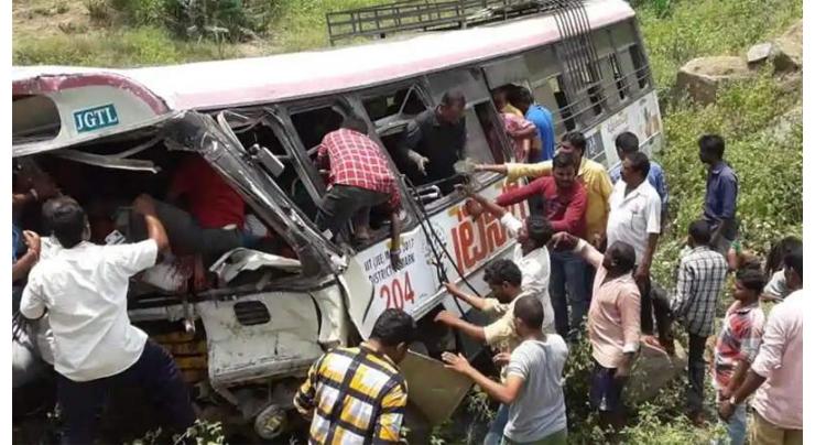 Indian bus plunges into valley, 43 dead
