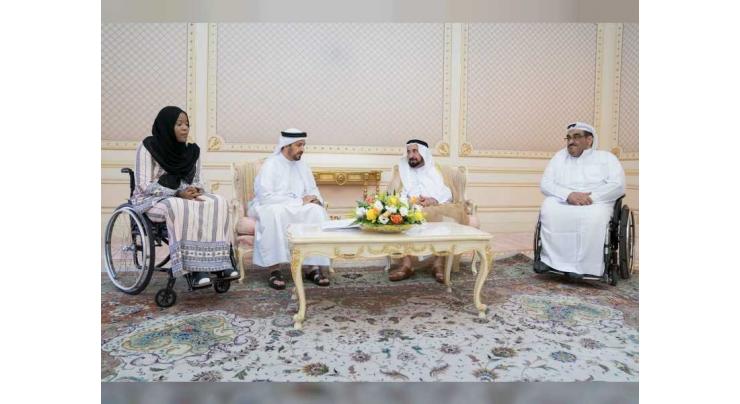Sharjah Ruler receives Chairman of Al Thiqah Club for Handicapped