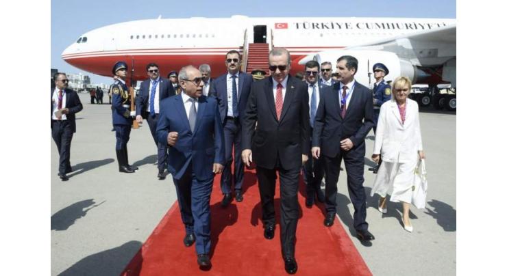 Turkish President Arrives in Azerbaijan With Official Visit