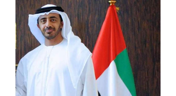 Abdullah bin Zayed receives Serbian counterpart
