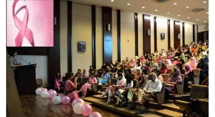 Breast cancer awareness seminar at University of Sialkot 
