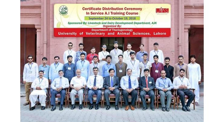 AJK In-Service Livestock Professionals complete one month Refresher Training Course on Artificial Insemination at UVAS