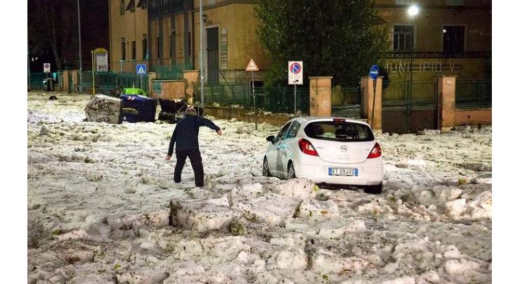 Severe storms bring hail, flooding, strong winds to Italy
