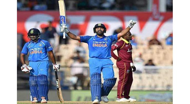 Sharma, Rayudu tons set up India's 224-run ODI victory
