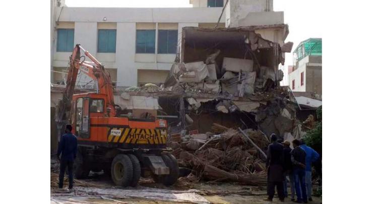 SBCA demolishes illegal constructions in different areas of city Karachi
