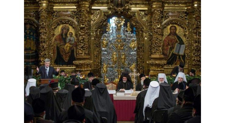 Ukraine leader addresses historic Orthodox synod

