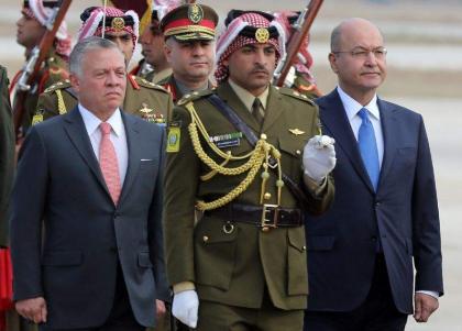 ملک المملکة الأردنیة عبداللہ الثاني یلتقي الرئیس العراقي برھم صالح