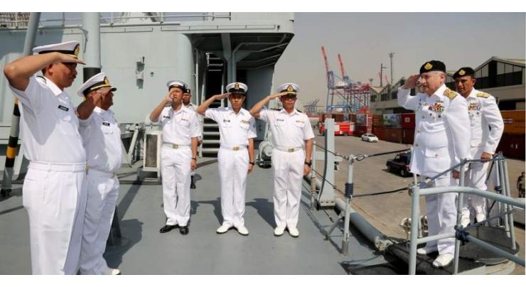 Activities Of Exercise ‘AMAN 2019’ Continue On The 3Rd Day : Chief Of The Naval Staff Visits Foreign Navy Ships