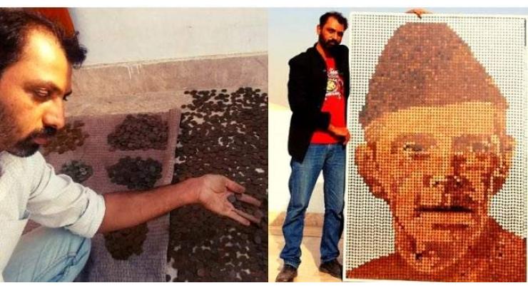 Karachi artist makes coin portrait of Quaid-e-Azam