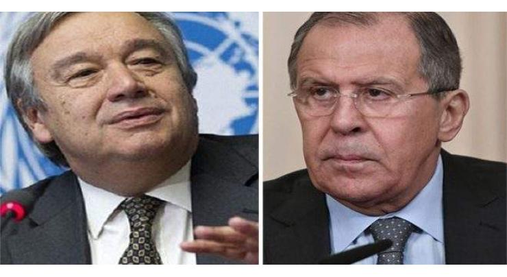 Lavrov, Guterres Discussed Int'l Agenda by Phone - Russian Foreign Ministry