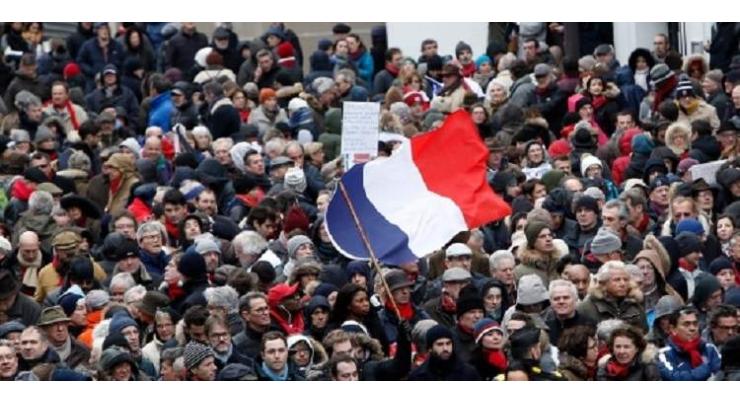 Mass Protest Against French Government's Social Policy Takes Place in Paris