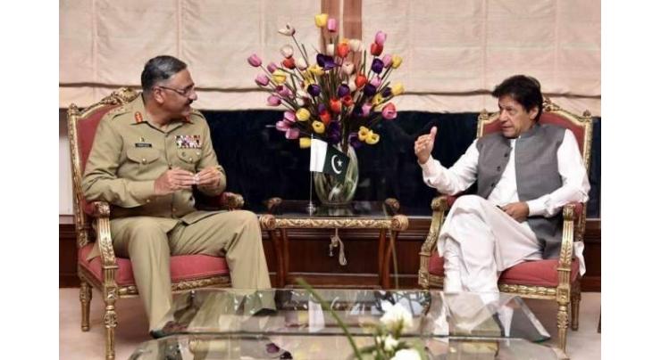 CJCSC, Service Chiefs calls on Prime Minister Imran Khan, discuss security situation