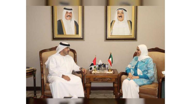 Kuwaiti Minister of State for Economic Affairs receives UAE Ambassador