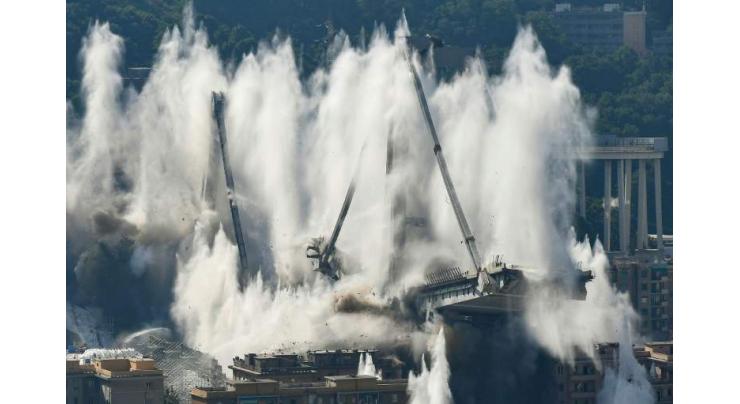 Italy demolishes remains of Genoa bridge
