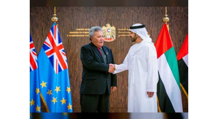 Abdullah bin Zayed receives Tuvalu PM