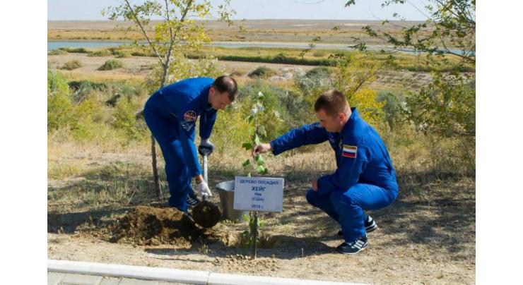 NASA Astronaut Plants Tree in Baikonur Ahead of First Mission to Space Station