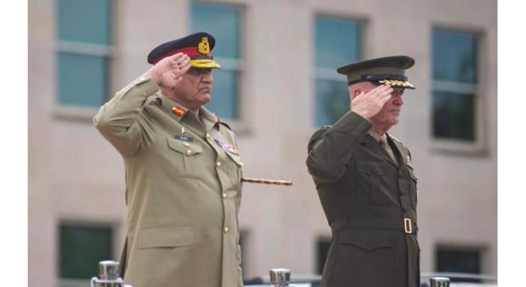 COAS Bajwa receives warm welcome at Pentagon
