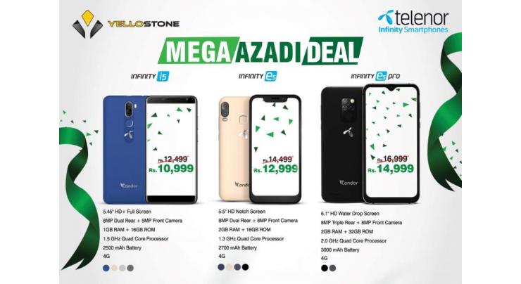 Telenor Infinity Smartphones and Yellostone announce Mega Azadi Deal