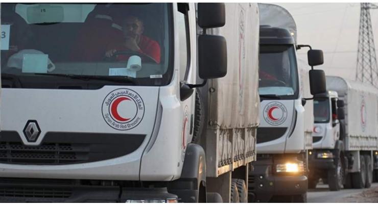 Syrian Red Crescent Sends Humanitarian Aid Convoy to Syria's Daara Province
