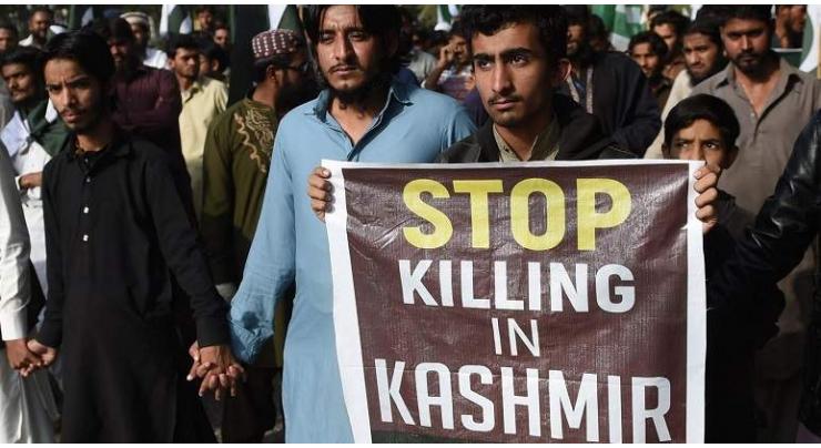 Series of protest to denounce Indian act of changing IoK's status continues
