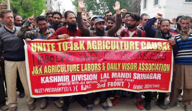 Education Dept's employees stage Kashmir rally