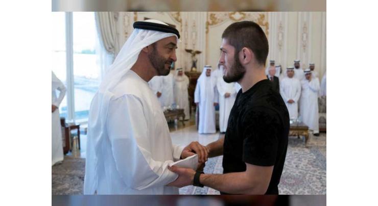 Mohamed bin Zayed receives Khabib Nurmagomedov, congratulates him on winning UFC in Abu Dhabi
